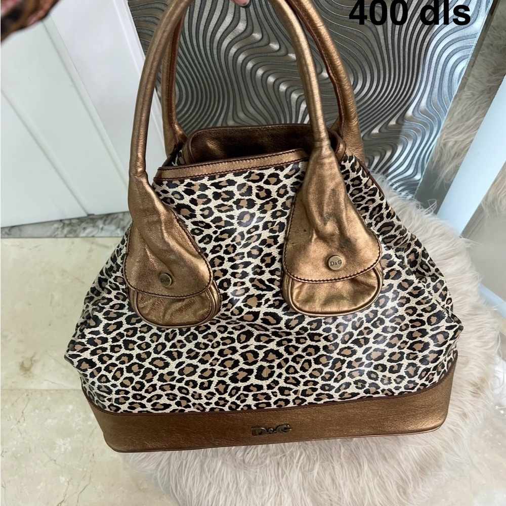 Dolce & Gabbana Leopard and Gold Tote Bag